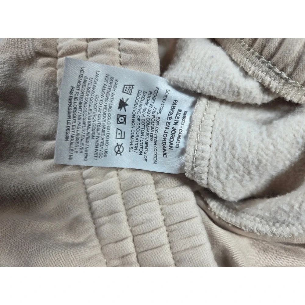 Nike Kids Fleece Jogger Sweatpants Tan Beige Logo Large L G G - Picture 7 of 8